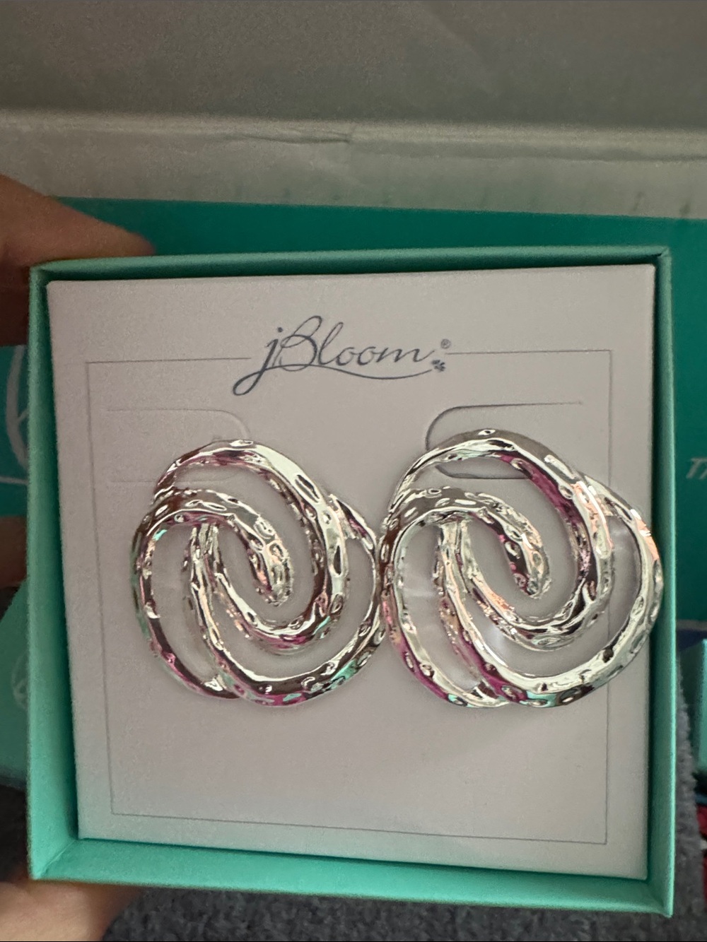 bloom Polished Silver Swirl Statement Earrings Women’s Fashion Jewelry